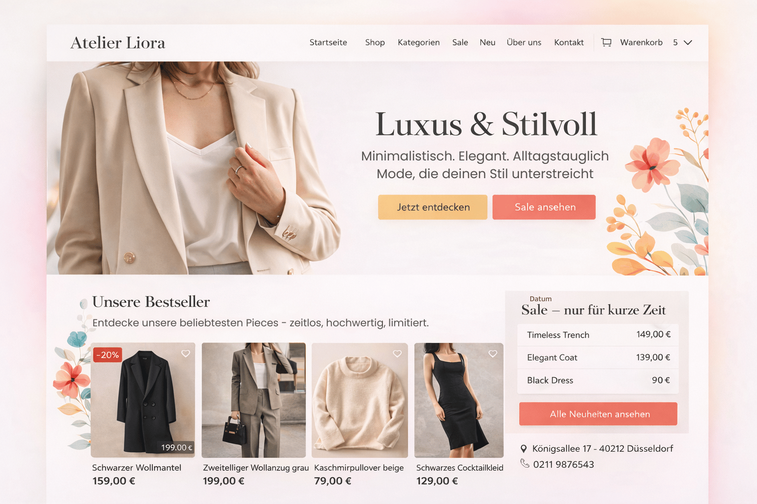 Premium Paket: Onlineshop Website