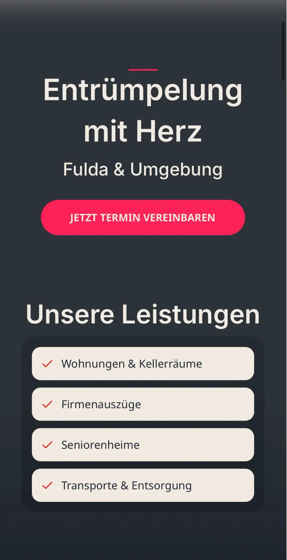 Entrümpelung-Website – Basic-Paket Webdesign Agentur Fulda