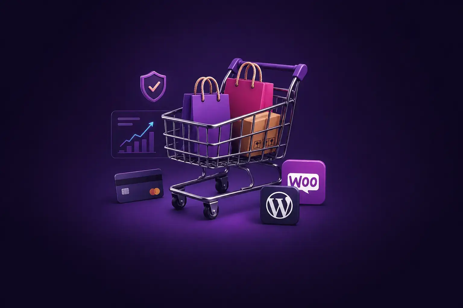 WooCommerce Onlineshop erstellen lassen – Einkaufswagen, Shop-Funktionen & E-Commerce Symbole von Webfire